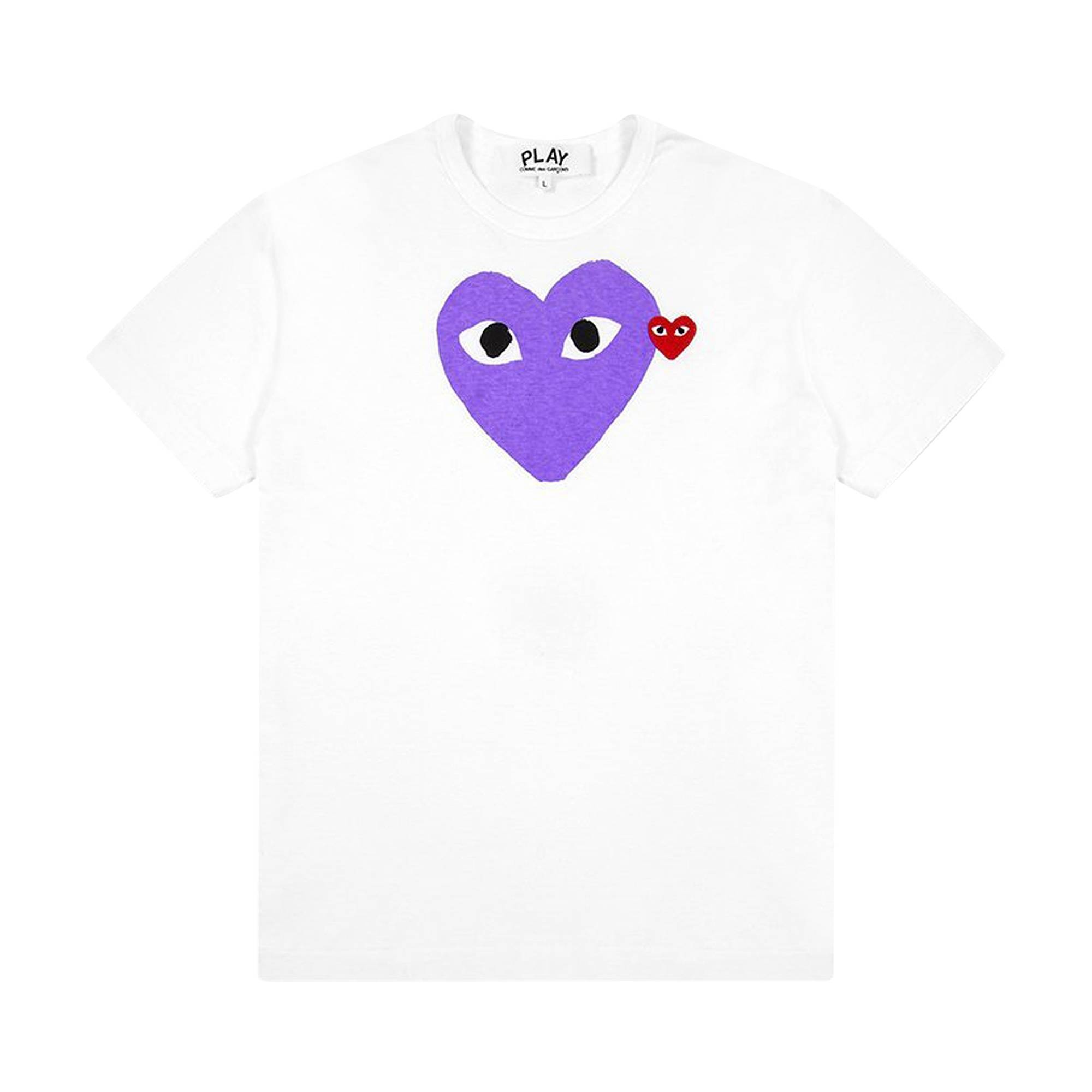 Comme des Garçons PLAY Red Emblem Heart T-Shirt 'White/Purple' - 1