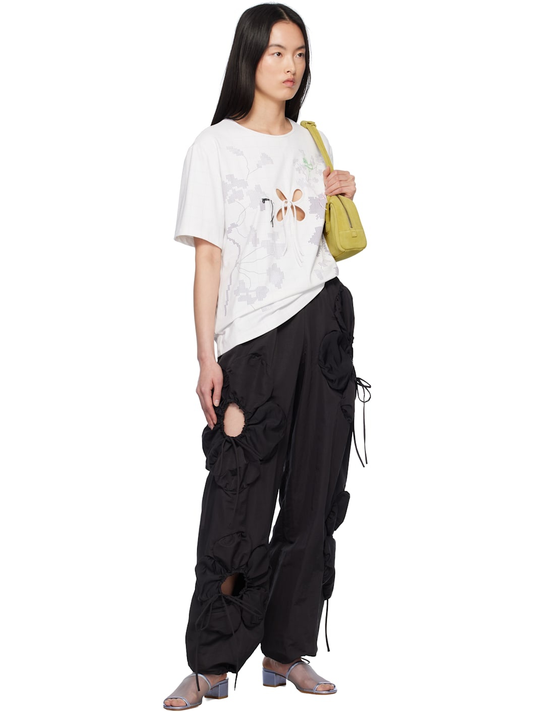 White Embroidery Scheme Petal T-shirt - 5