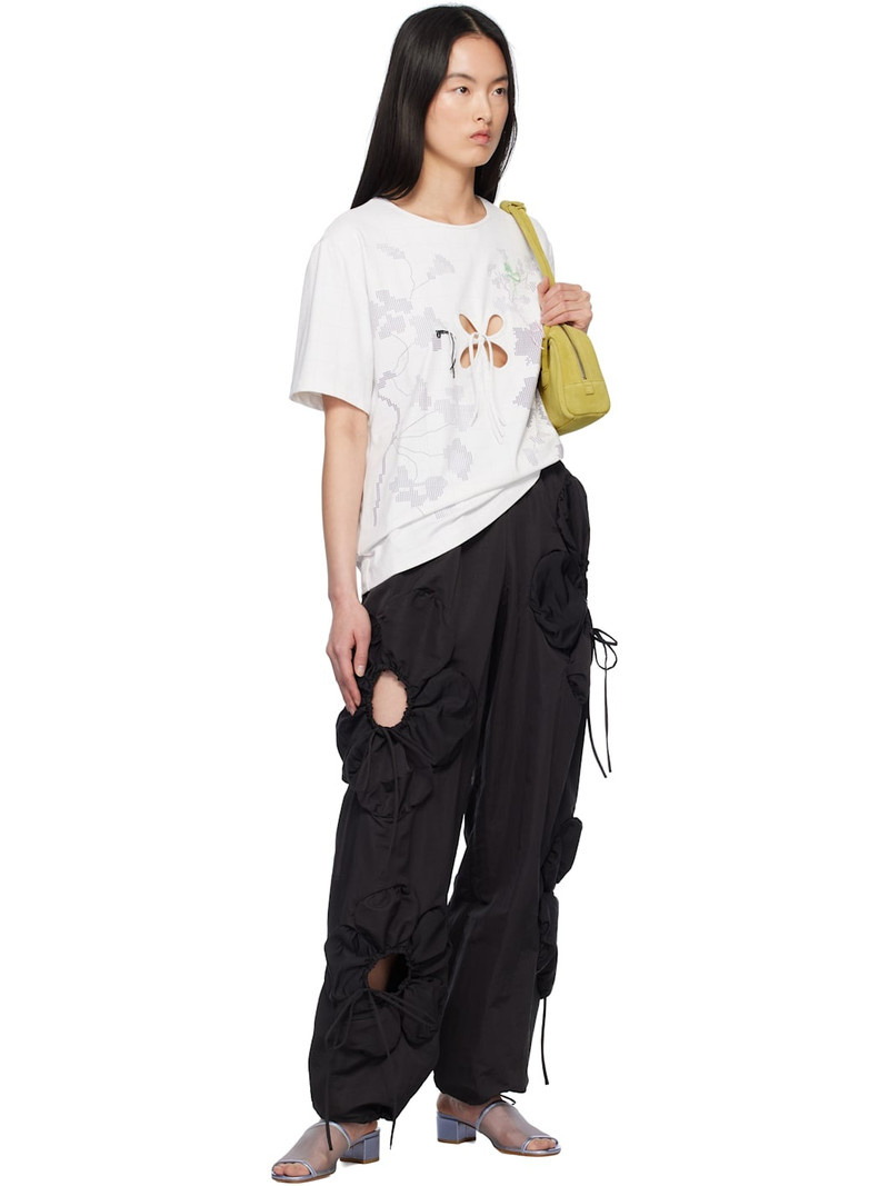 White Embroidery Scheme Petal T-shirt 5