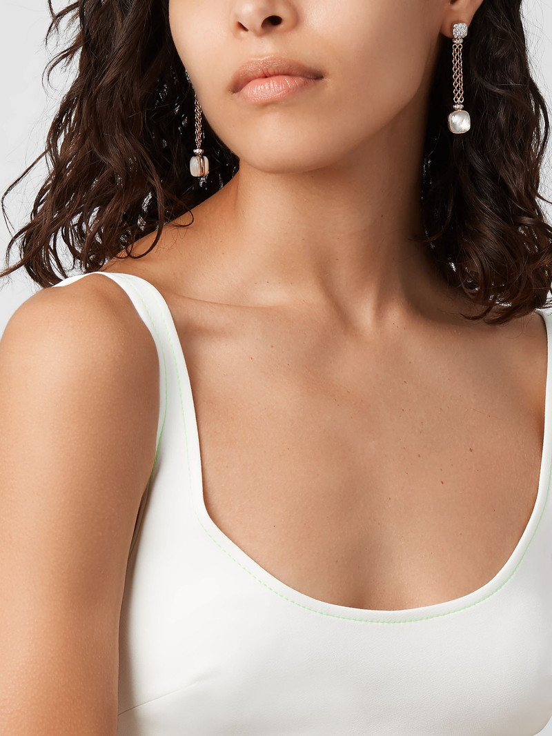 Pomellato 18-karat rose and white gold multi-stone earrings White outlook