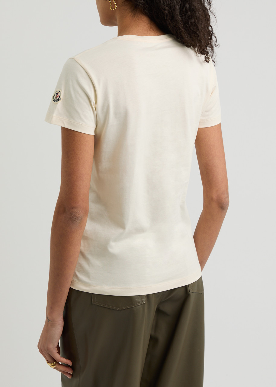 Moncler Logo-embroidered Beaded Cotton T-shirt - 3