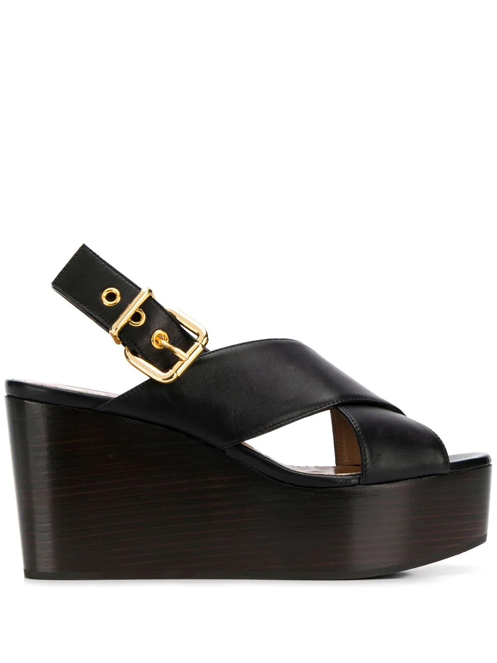 crossover straps wedge sandals - 1