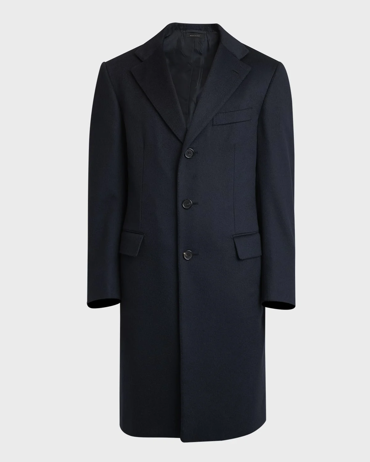 Men's Solid Wool Topcoat - 1