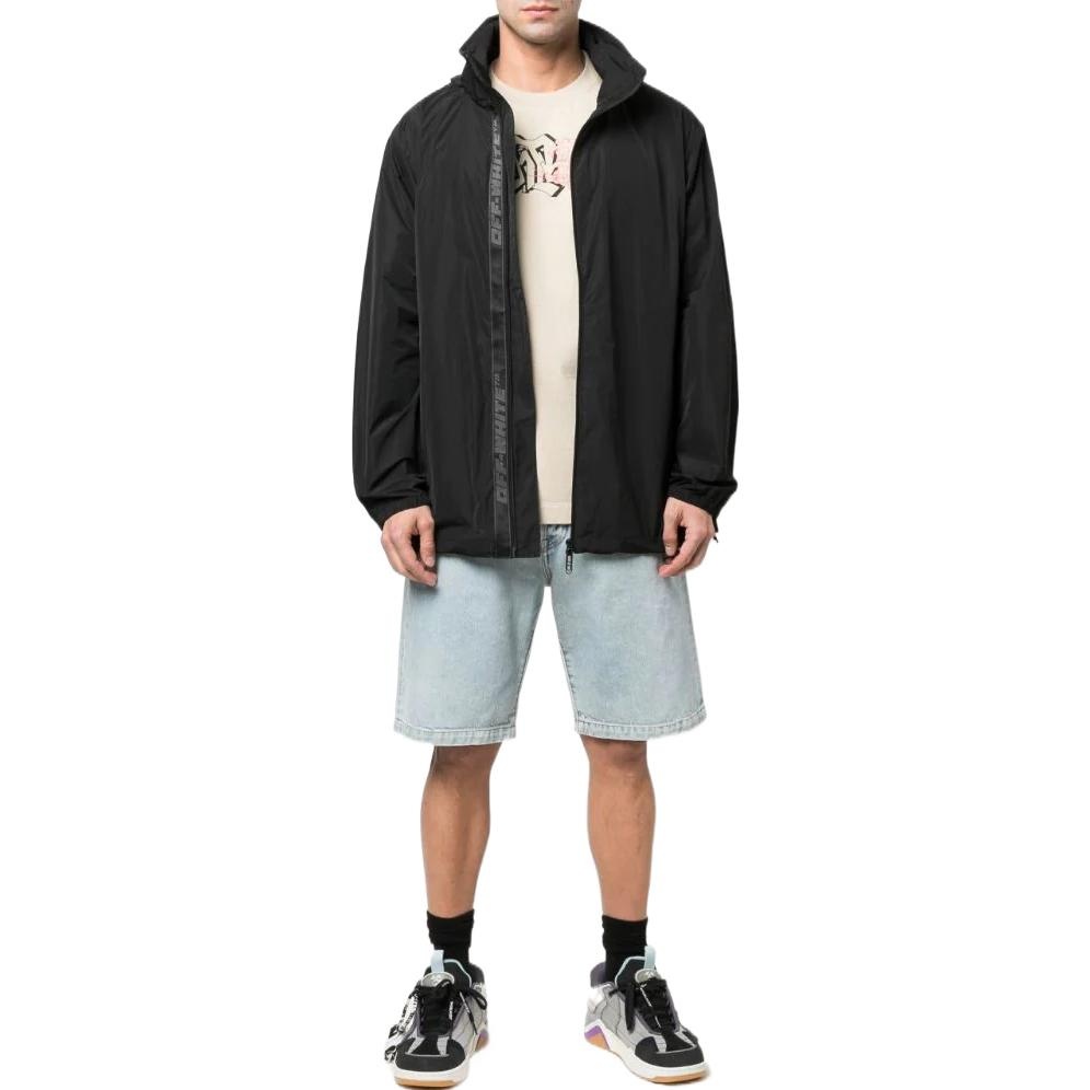 Men's Off-White SS22 Logo Pattern Round Neck Short Sleeve Version White T-Shirt OMAA120S22JER0031710 - 2