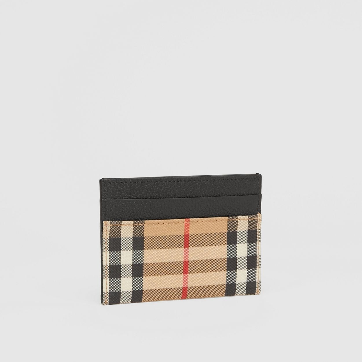 Vintage Check and Leather Card Case - 4