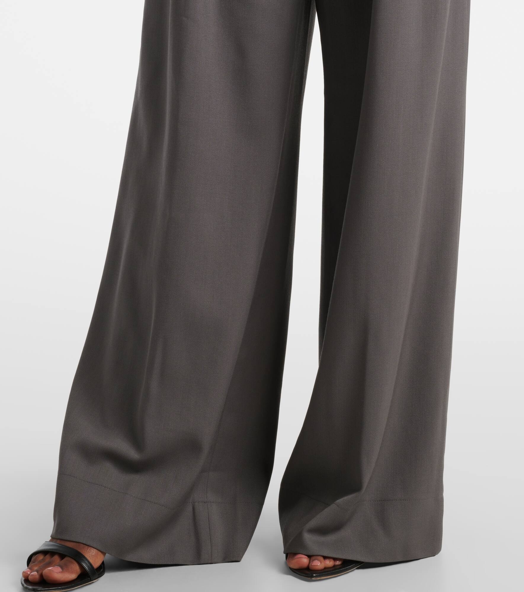 High-rise wool wide-leg pants - 5