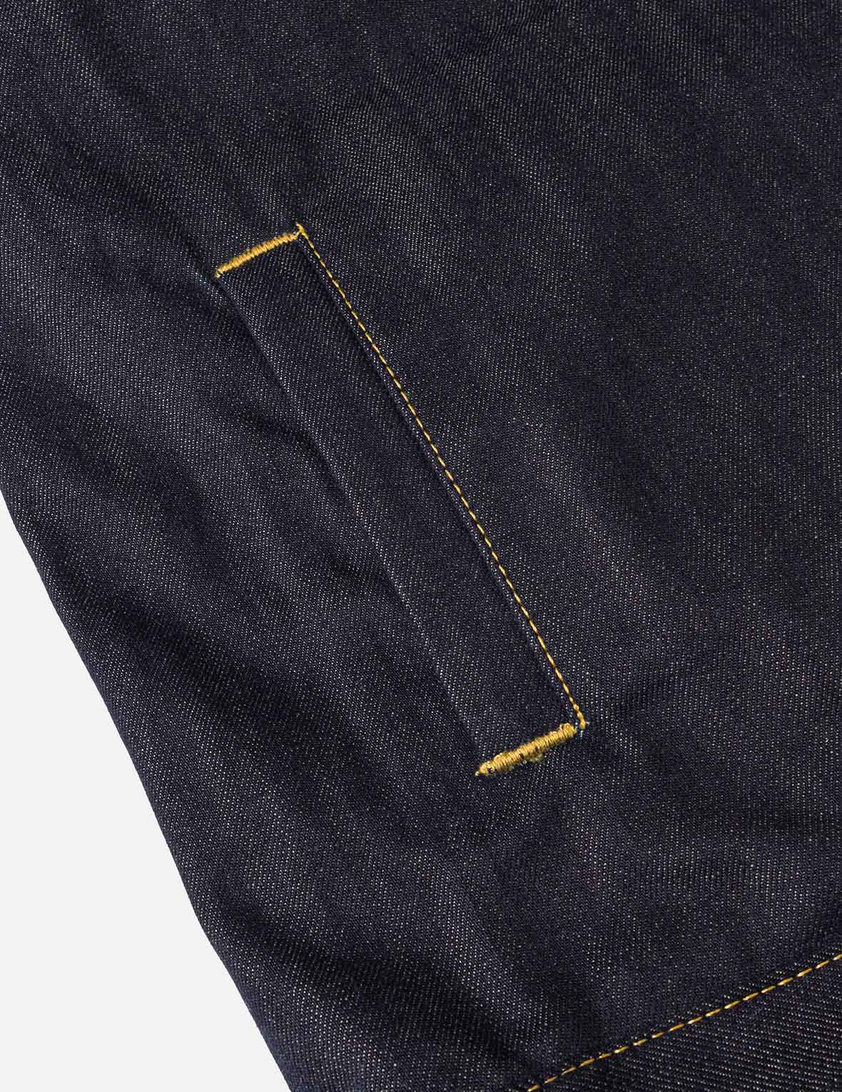 Multi-Pocket with Brocade Patch Relax Fit Denim Jacket - 10