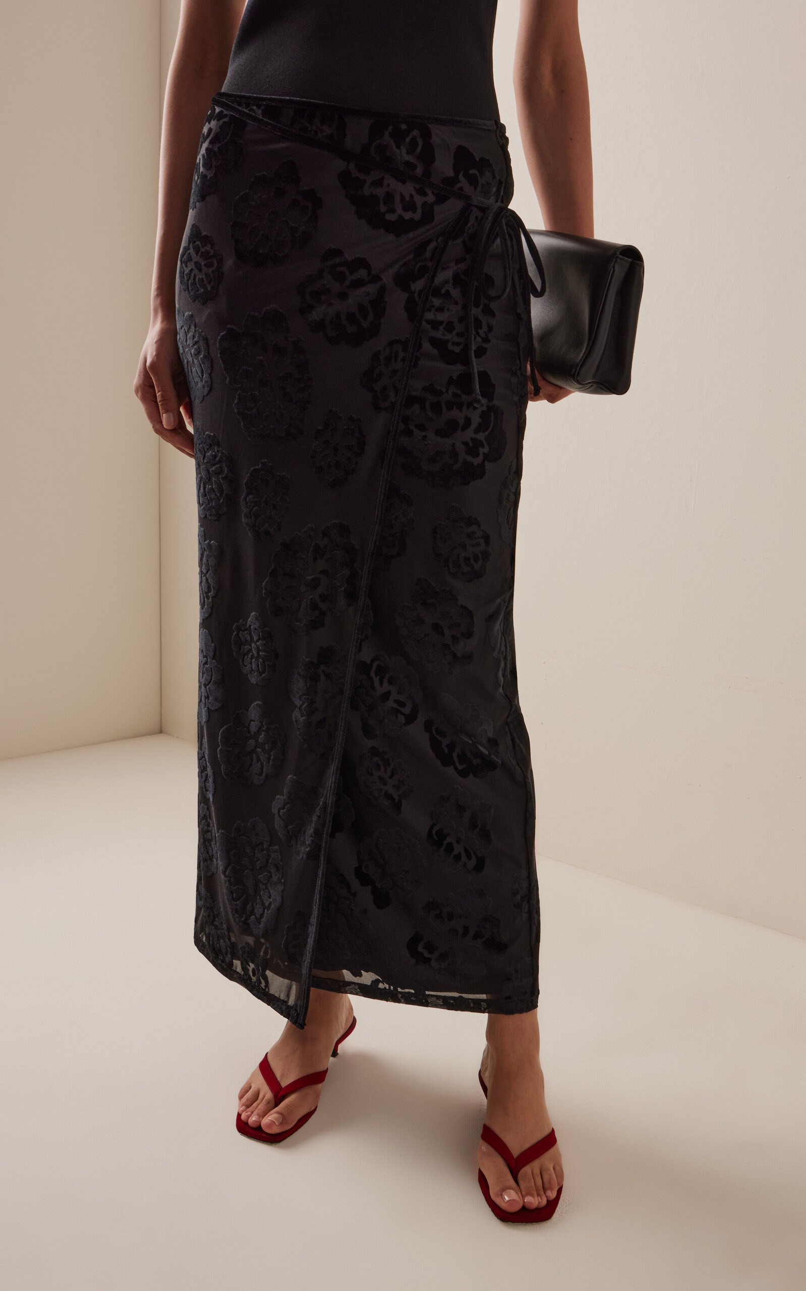 Vittoria Wrap-Effect Maxi Skirt black - 3