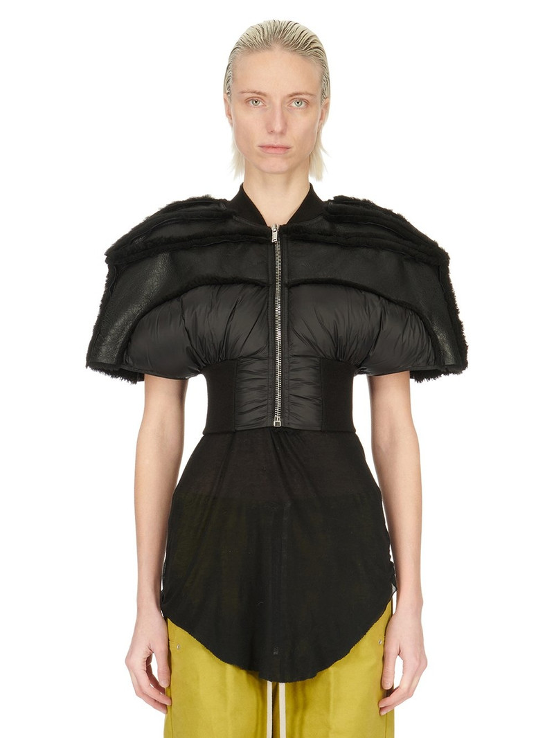 ballon-sleeve wool cropped top 1