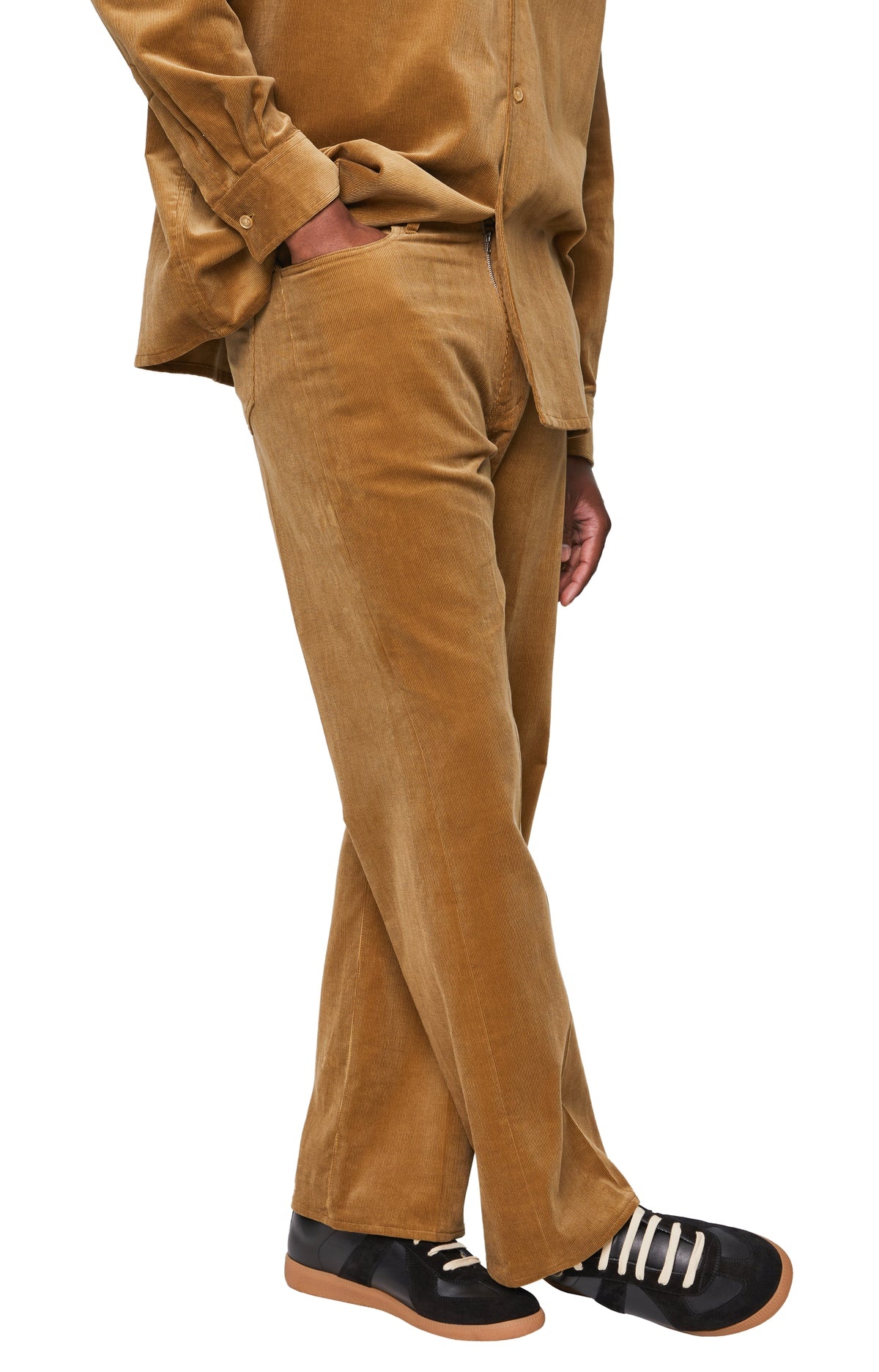 パンツ AURALEE Finx Corduroy Pants Khaki Beige Auralee Pigment Dye Finx Corduroy Wide 5P Pants White Khaki