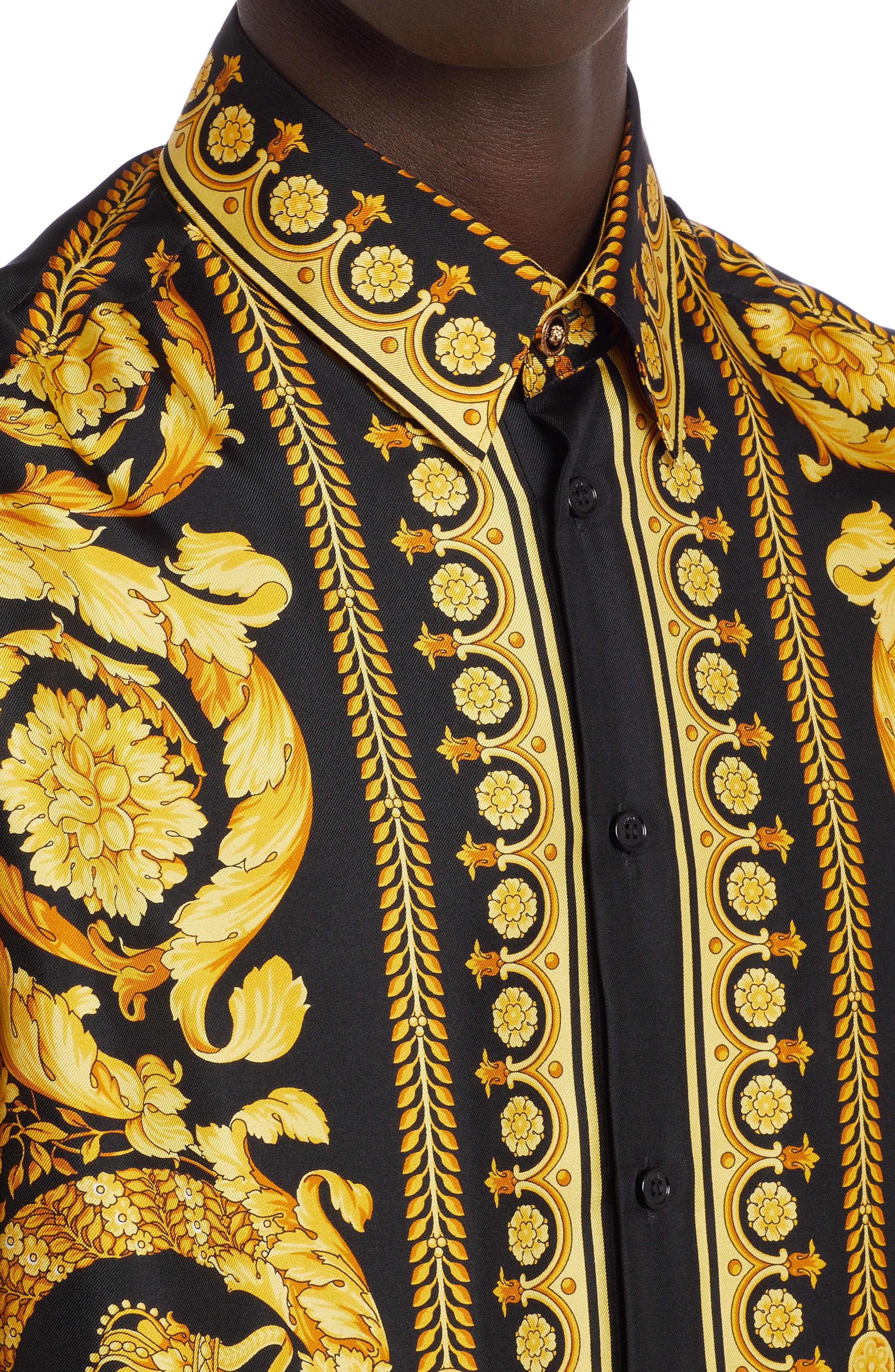 Barocco Silk Button-Up Shirt - 4