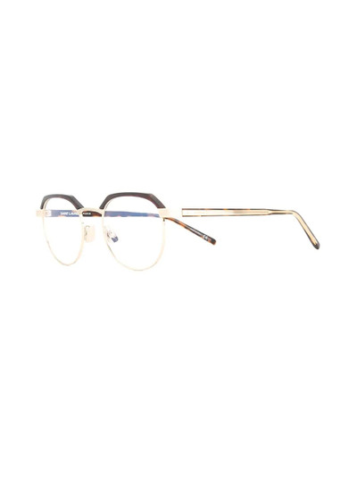 SAINT LAURENT tortoiseshell panel glasses outlook