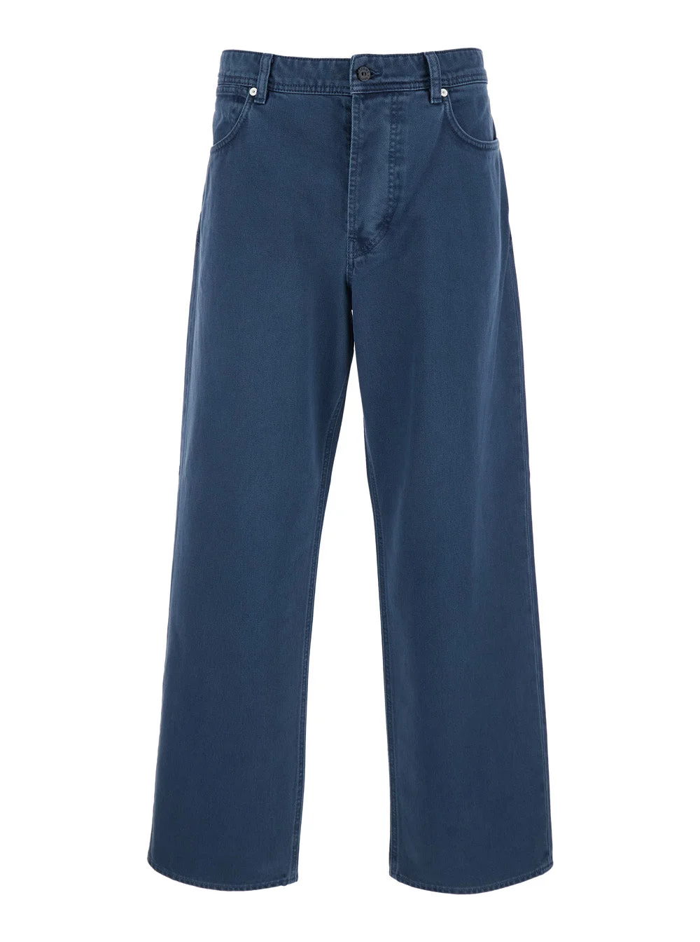 Stone Island Men Blue Jeans With Five-Pocket Design And Logo Patch On The Back In Denim For Men - 1