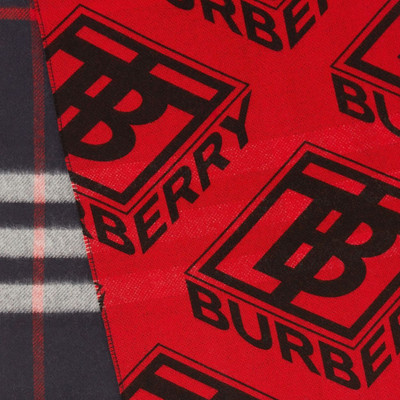 Burberry Reversible Check and Logo Graphic Cashmere Scarf outlook