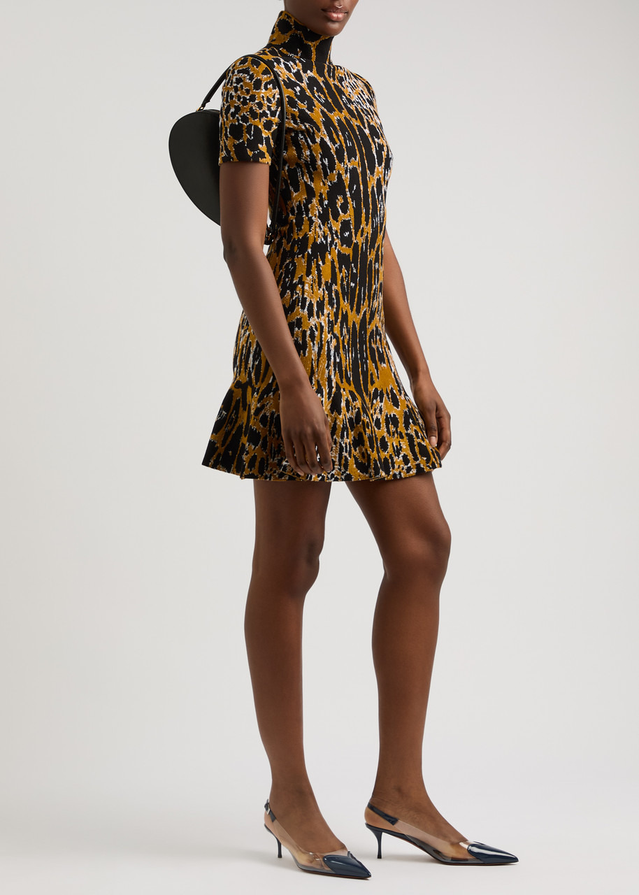 Alaïa Leopard Knitted Mini Dress - 4