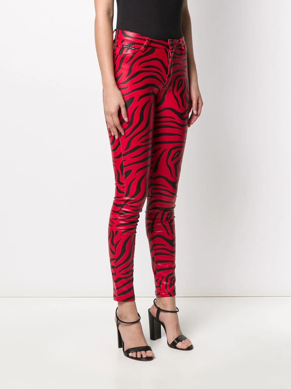 zebra print skinny trousers - 3