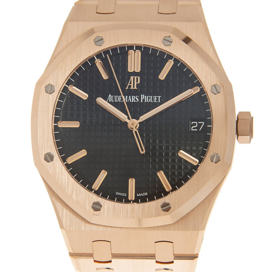 Audemars Piguet Royal Oak Black Dial Automatic Men's 18kt Rose Gold Watch 15500OR.OO.1220OR.01 - 1