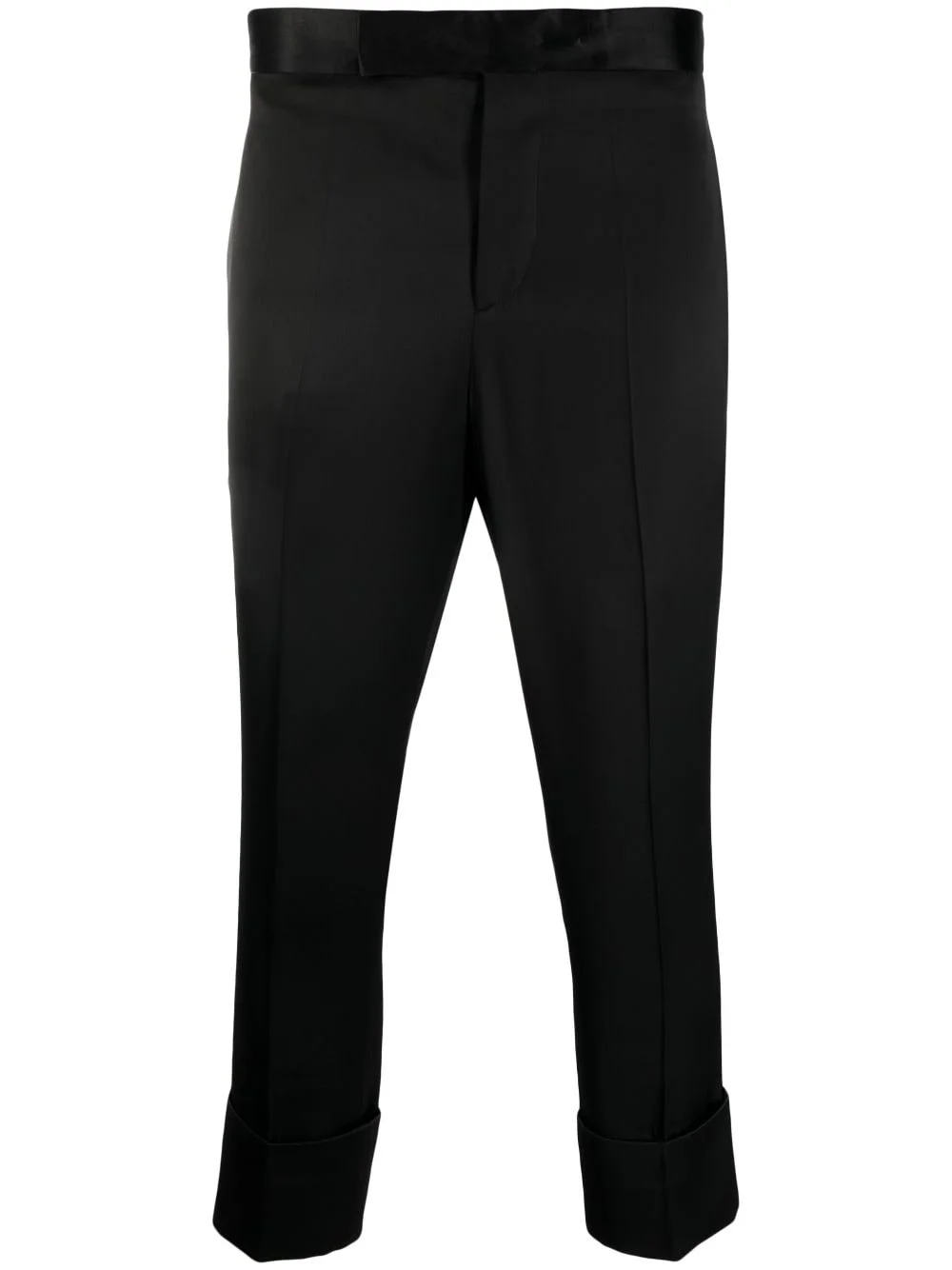 satin-finish cropped tailored trousers - 1