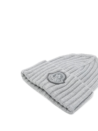 Moncler logo patch beanie hat outlook