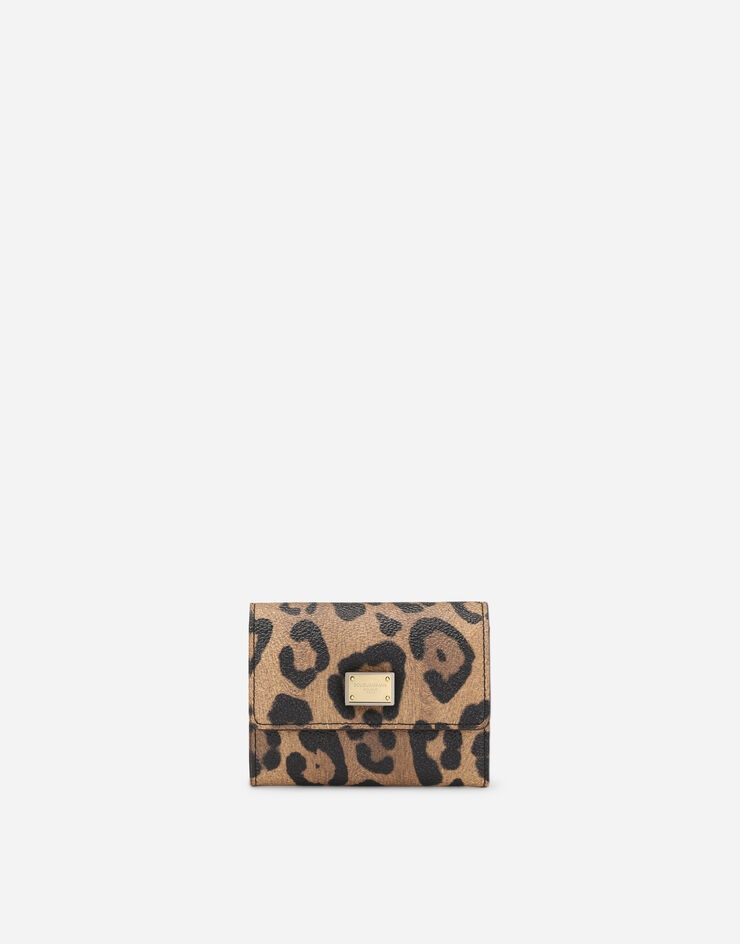 Leopard-print Crespo coin pocket with branded plate - 1