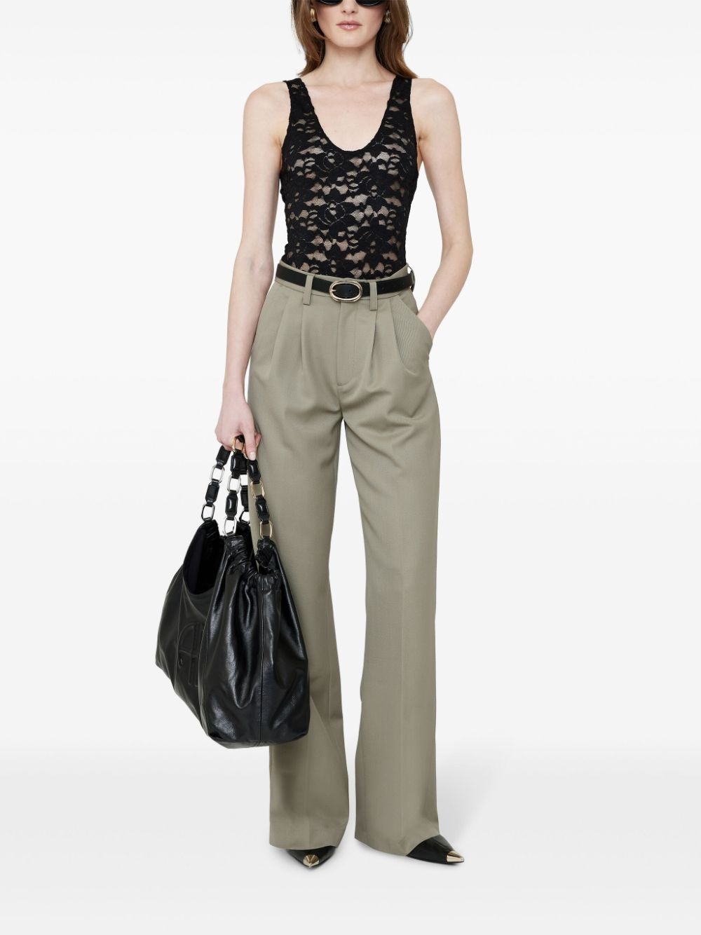 Carrie pleat-detail wool trousers - 2