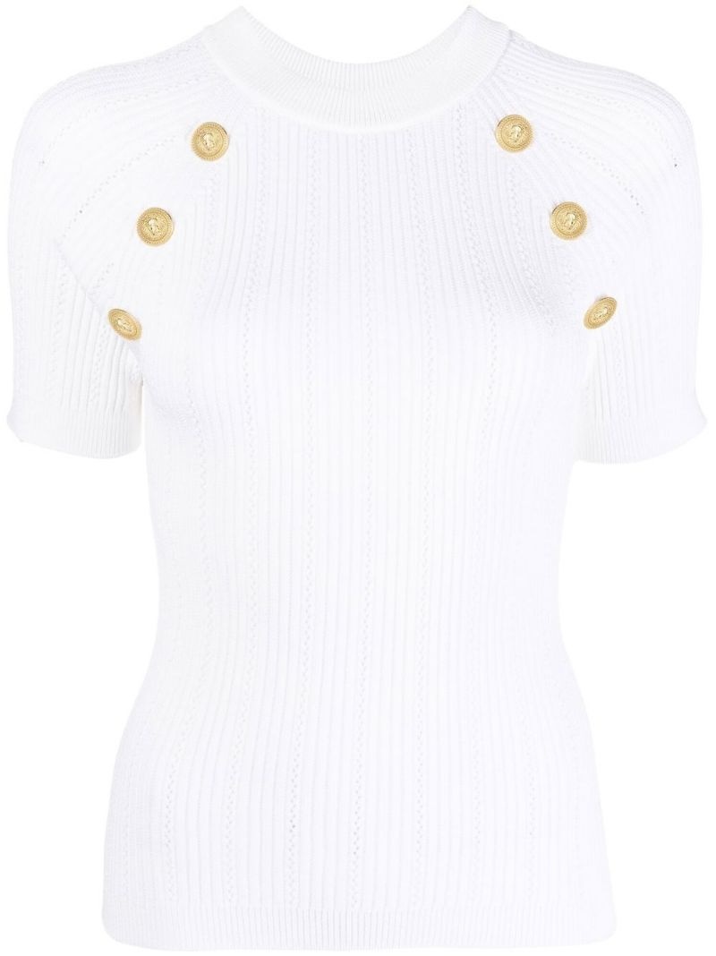 double-button knitted top - 1