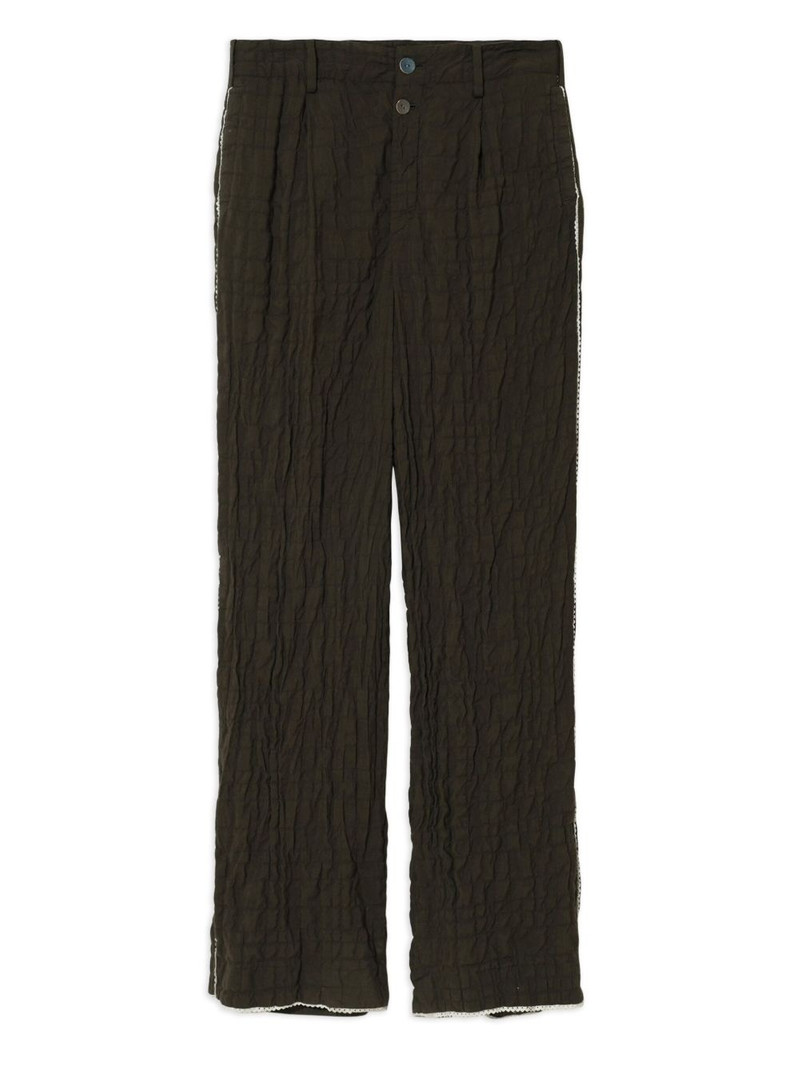 quilted lace-trimmed trousers 1