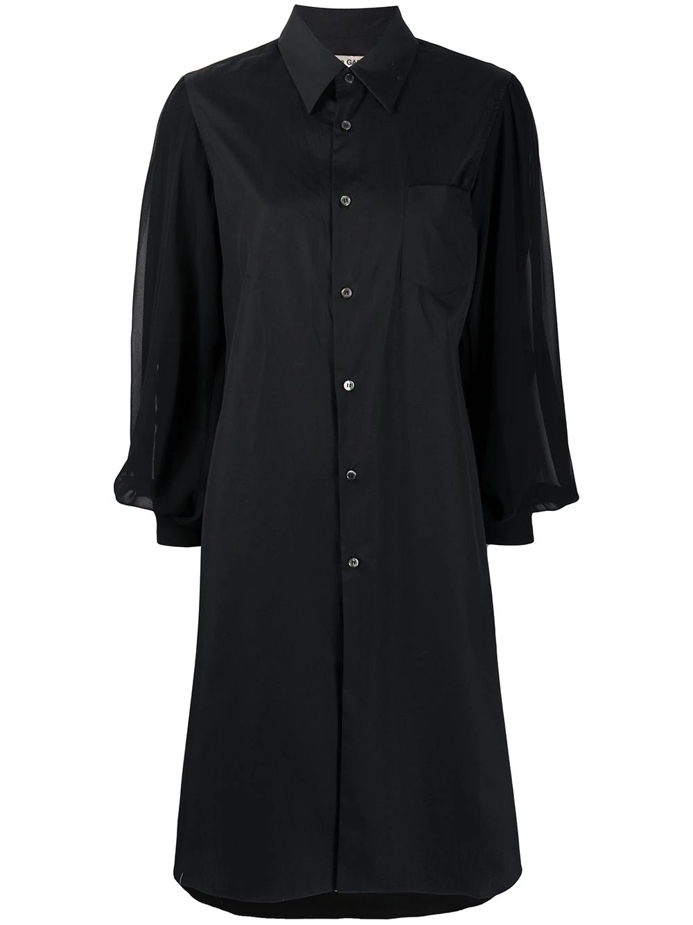 sheer sleeve loose fit shirt dress - 1