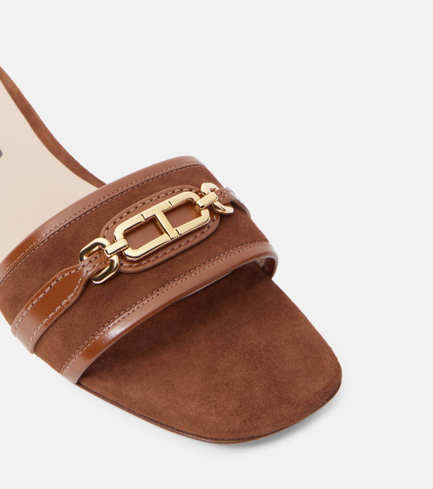 Whitney Stadium T leather slides - 5