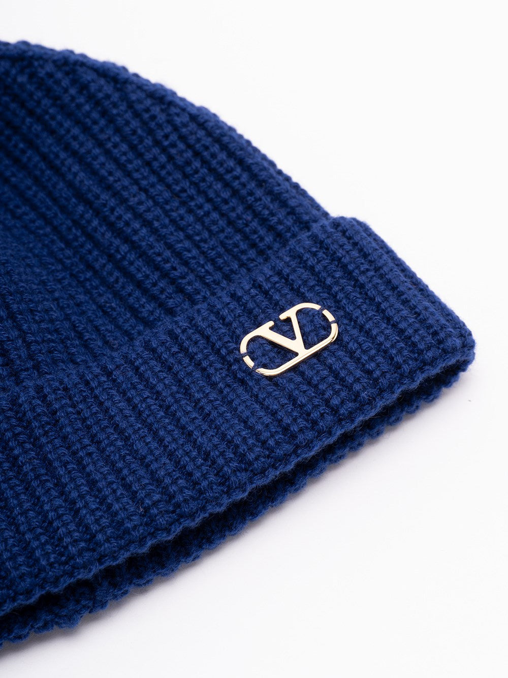 Valentino Garavani Men Metal `Vlogo` Cachemire Knitted Beanie - 2