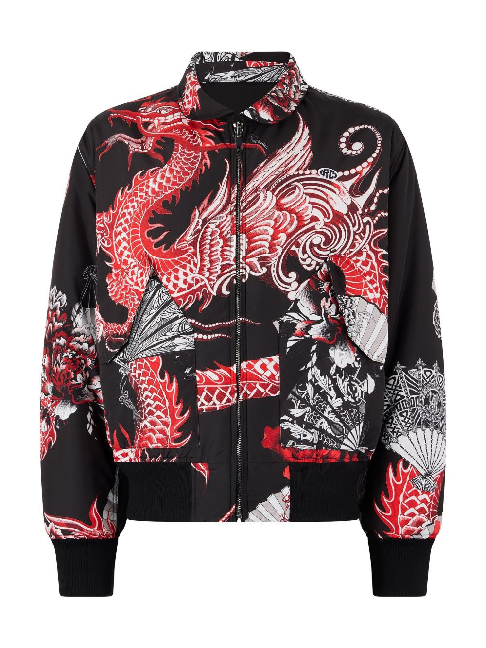 dragon-print reversible bomber jacket - 5