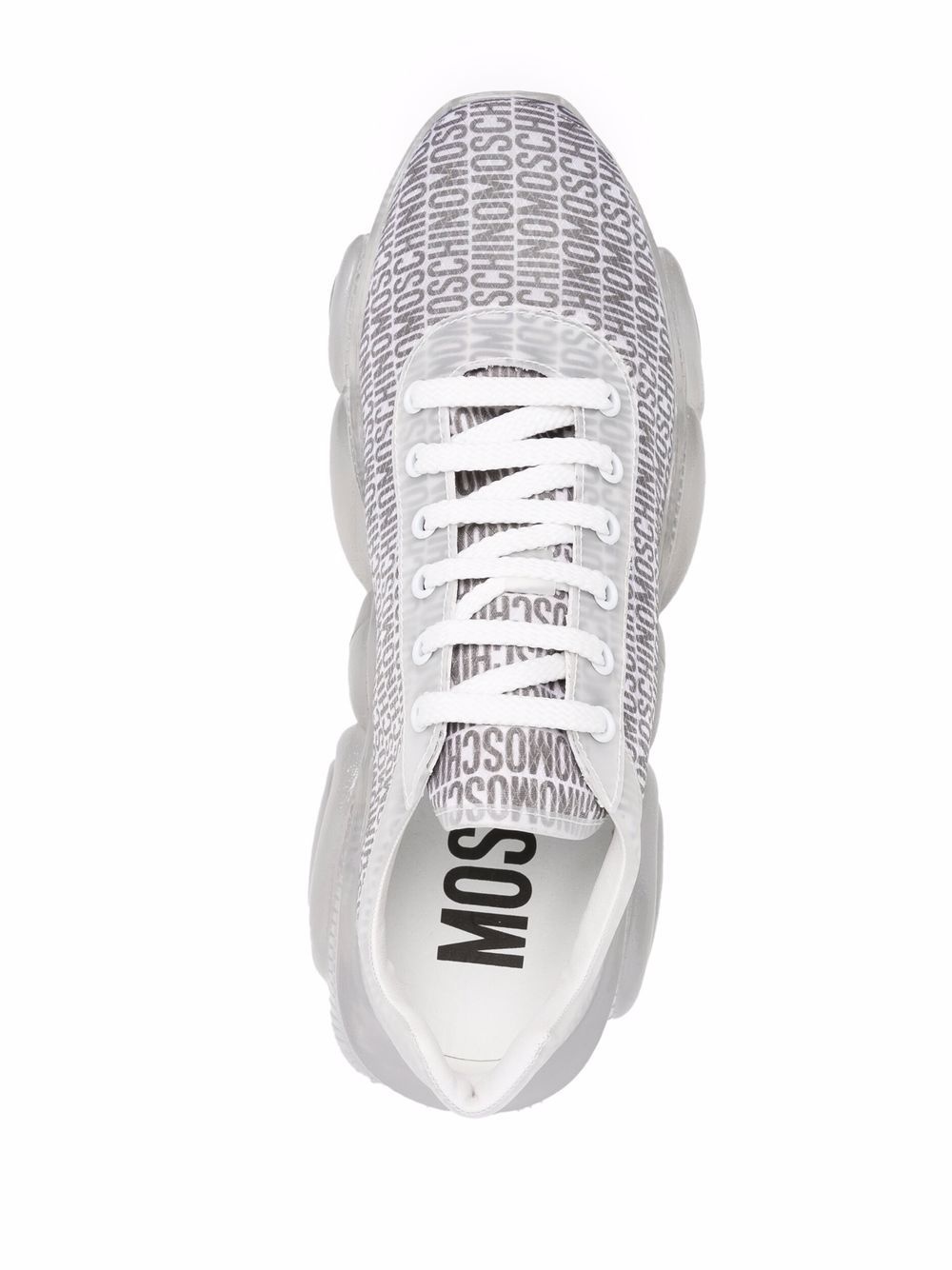 monogram-print lace-up trainers - 4