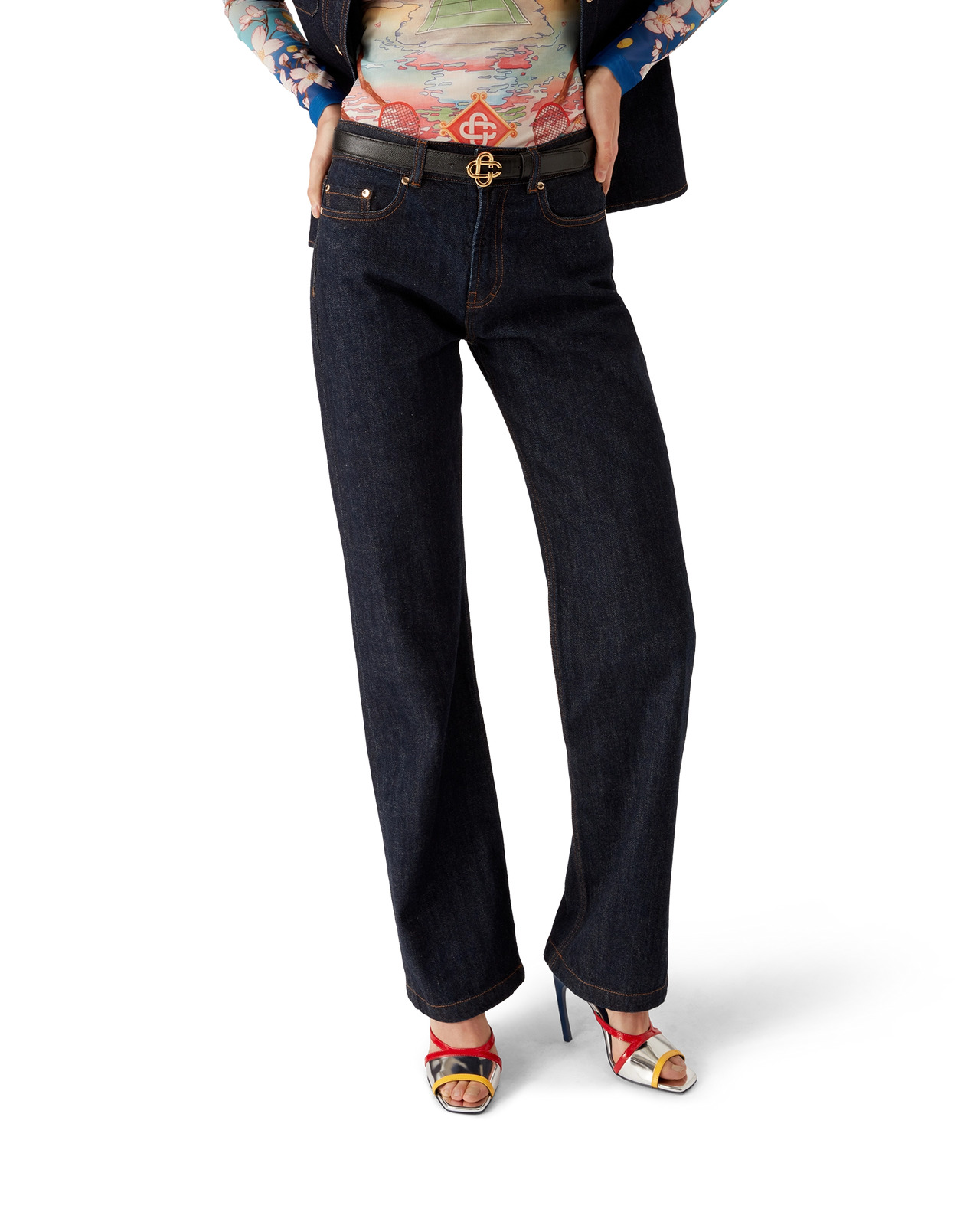 Denim Shirt with Logo Embroidery - 4