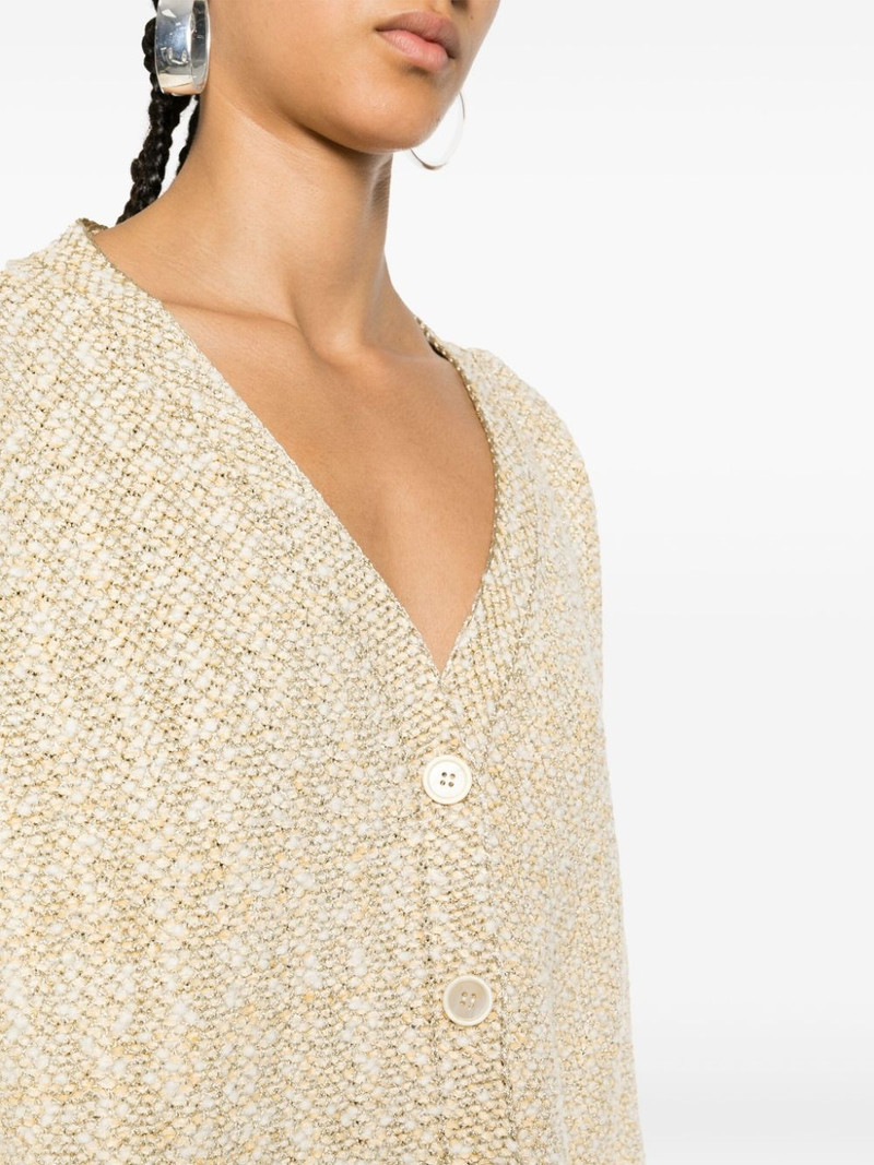 metallic-embellished tweed cardigan 5