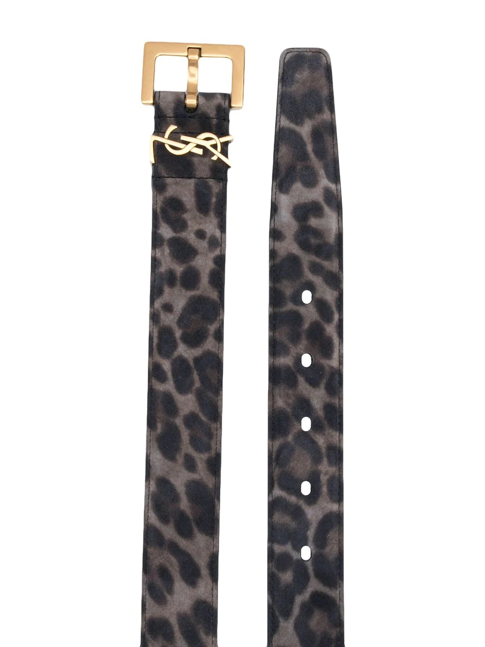 Monogram leopard-print belt - 2