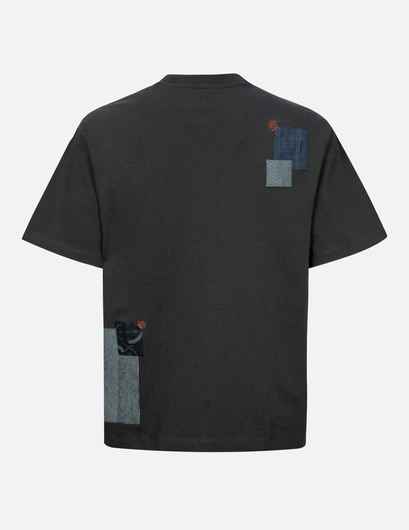 BRUSHSTROKE SEAGULL PRINT AND PATCHWORK RELAX FIT T-SHIRT 2