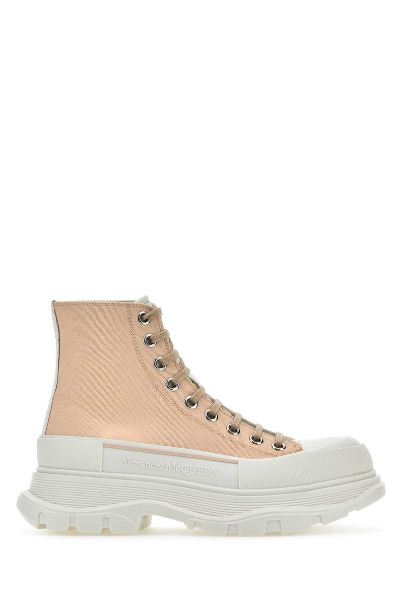 Alexander Mcqueen Women Skin Pink Canvas Tread Slick Sneakers - 1