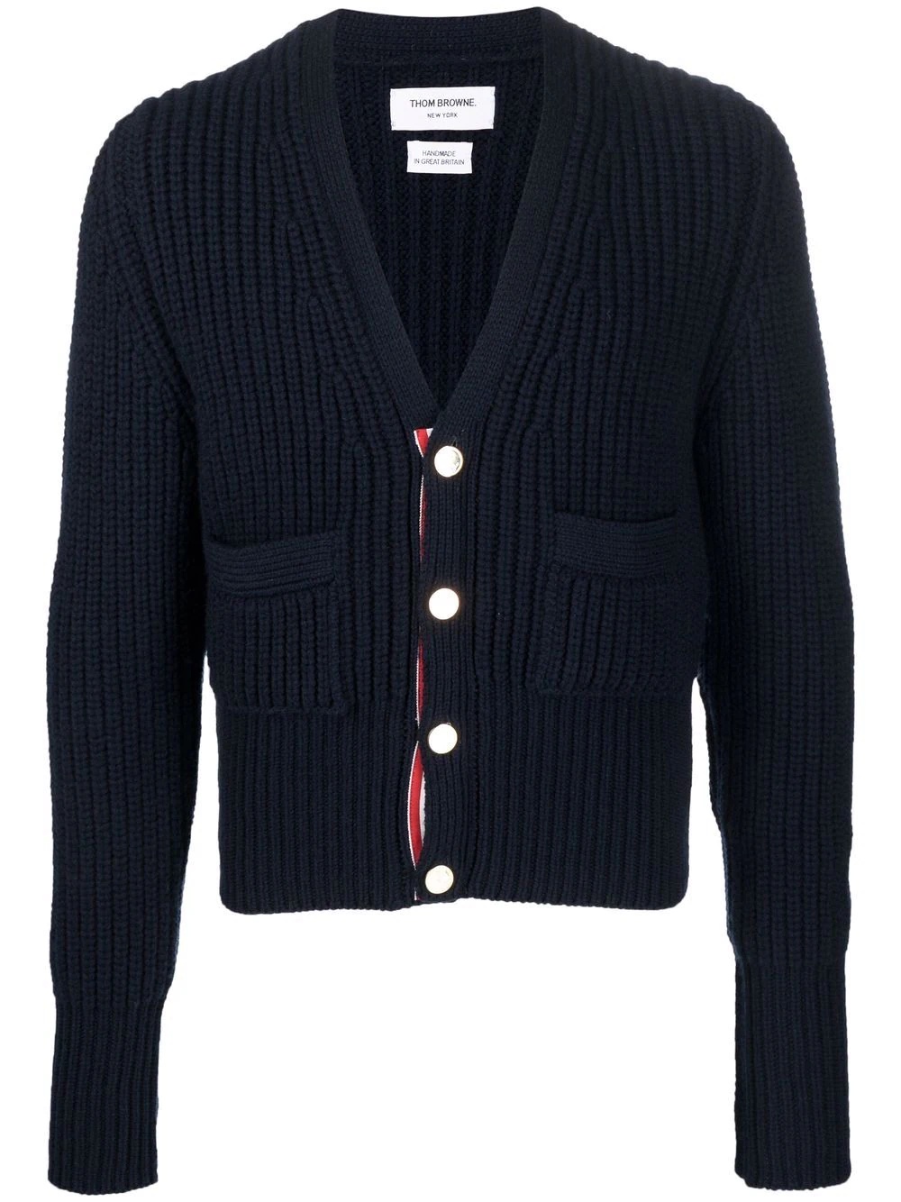 patch-pocket cashmere cardigan - 1