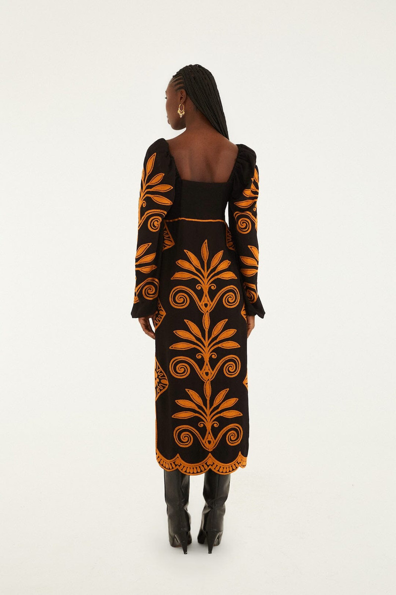 Black Cornely Ainika Embroidered Heart Midi Dress 3