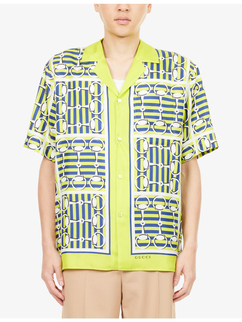 Horsebit Short-Sleeves Silk Shirt - 3