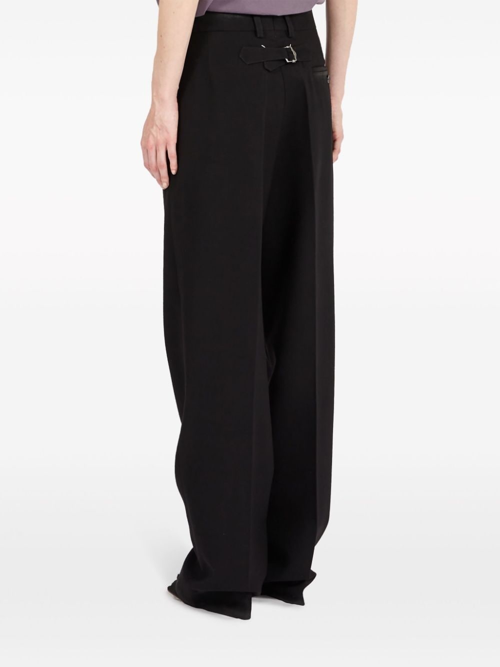 straight-leg gabardine wool trousers - 7