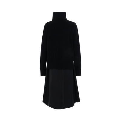 sacai Wool Knit x Suiting Coat in Black outlook
