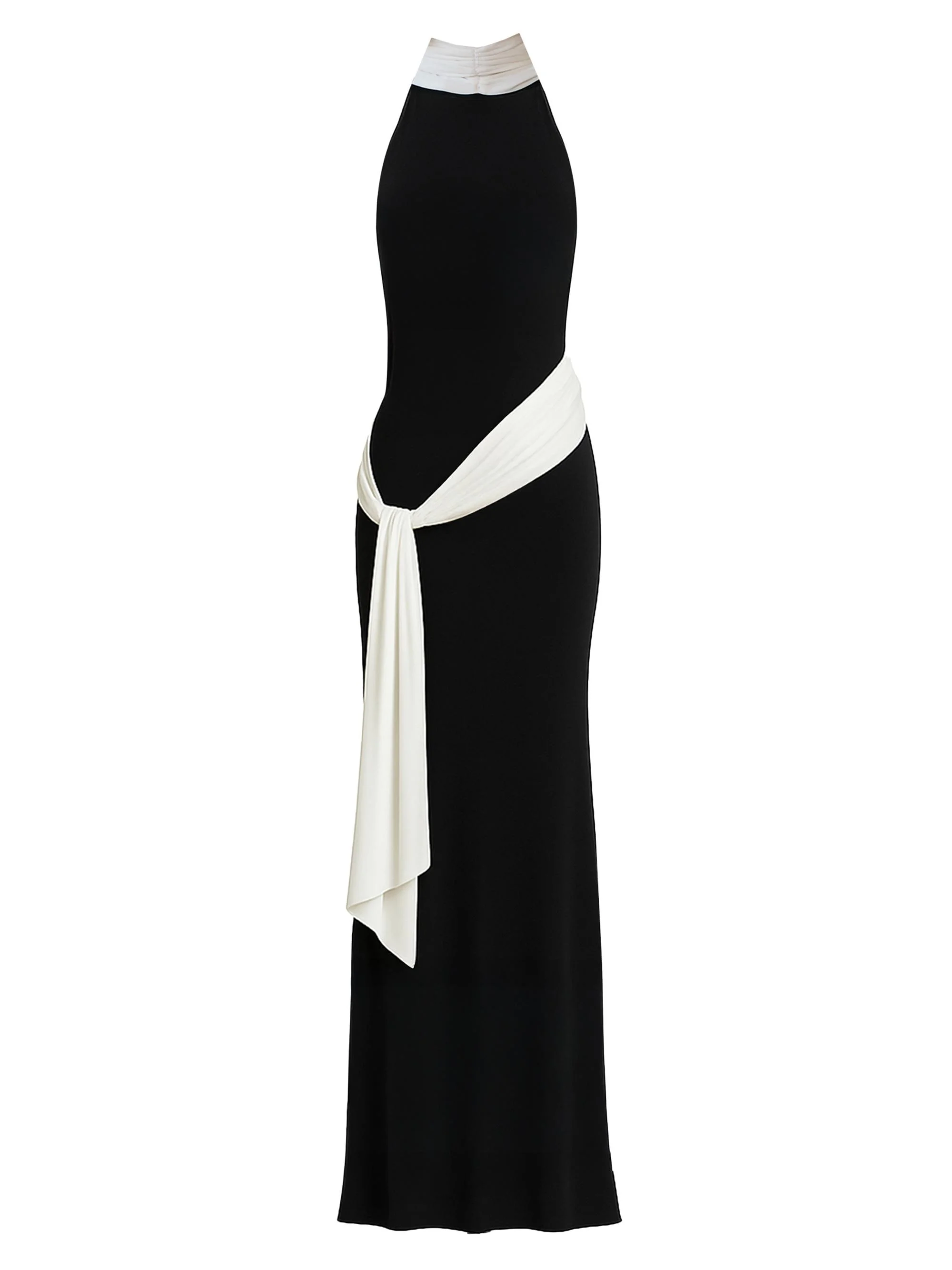 Women's Leia Sash-Detail Jersey Gown - Dark Matter - 1