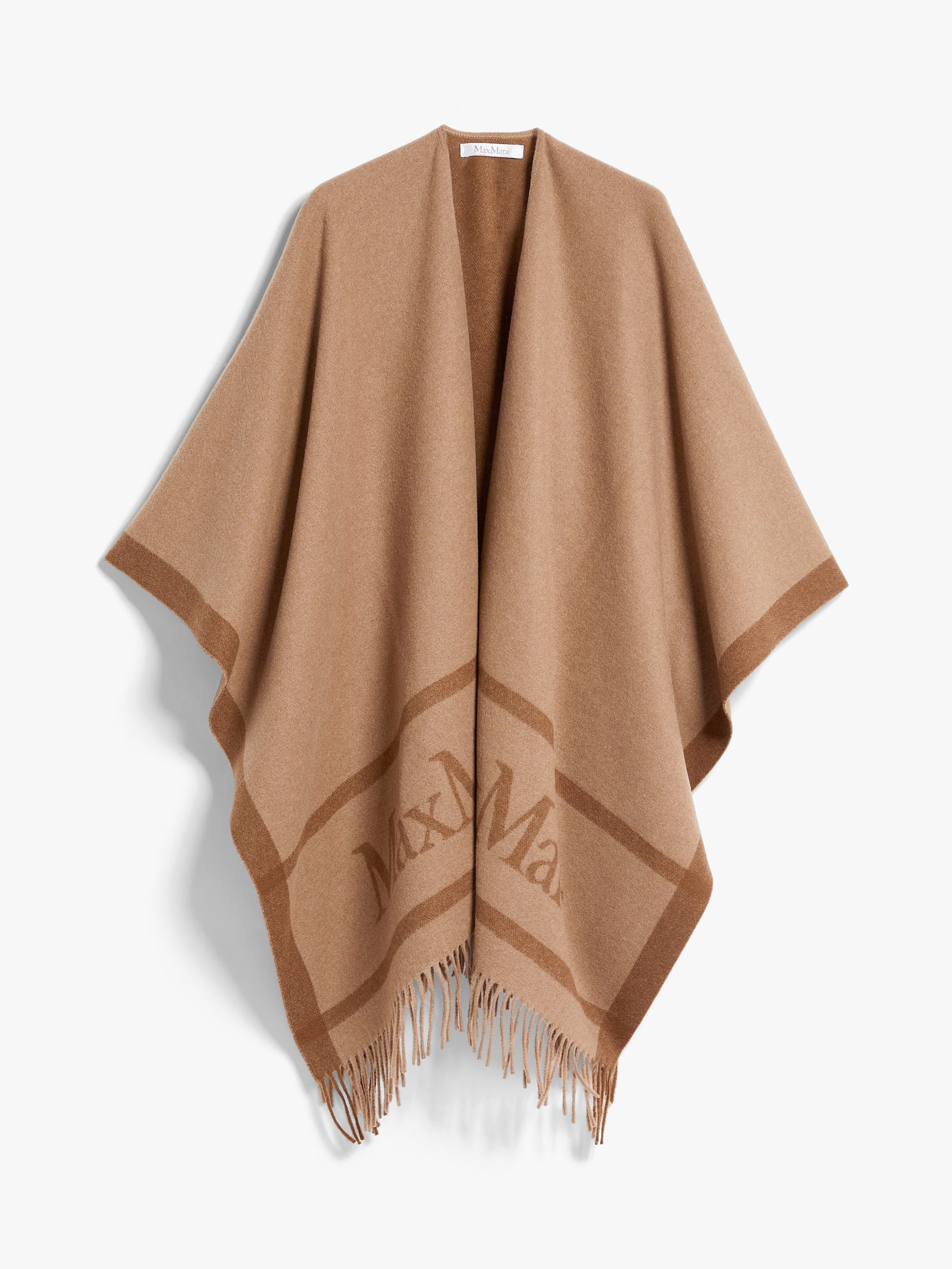 HILDE Jacquard wool poncho - 1