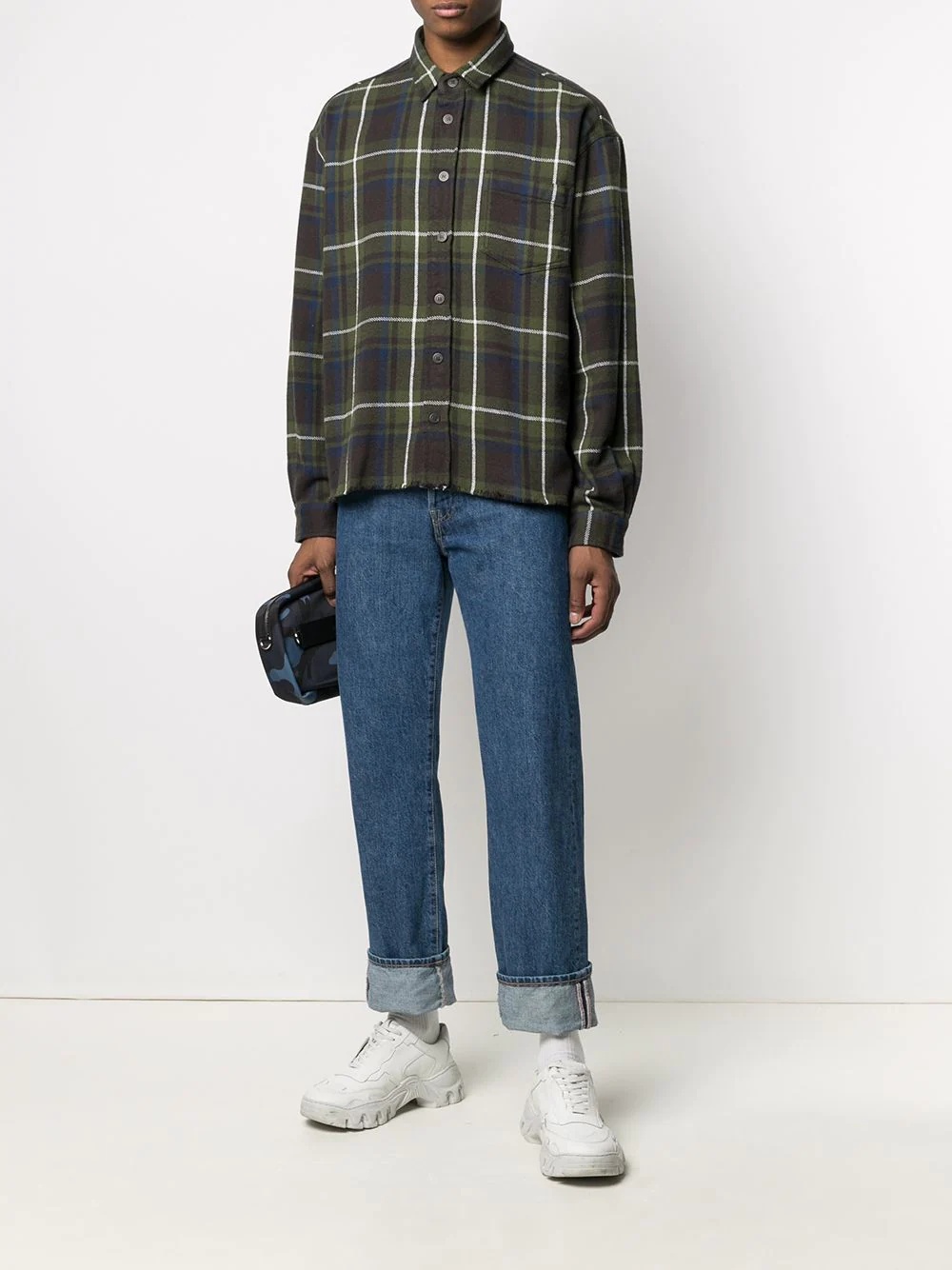 raw checked flannel shirt - 2