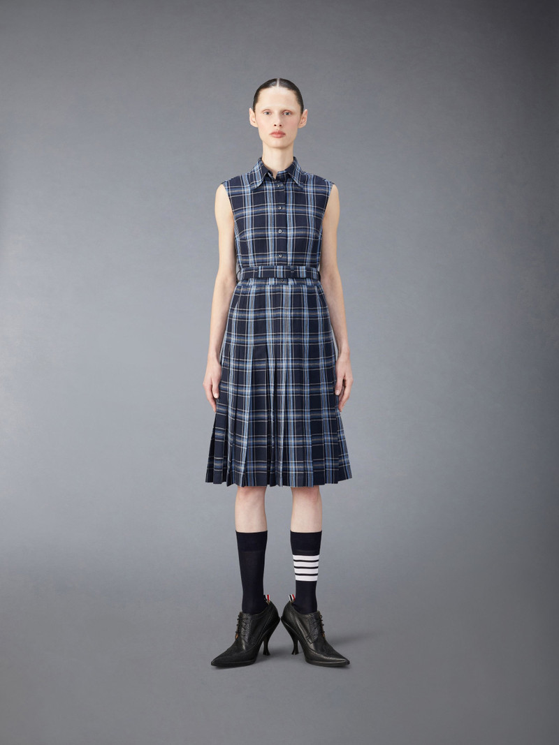 Wool Linen Midi Belted Dress - 1