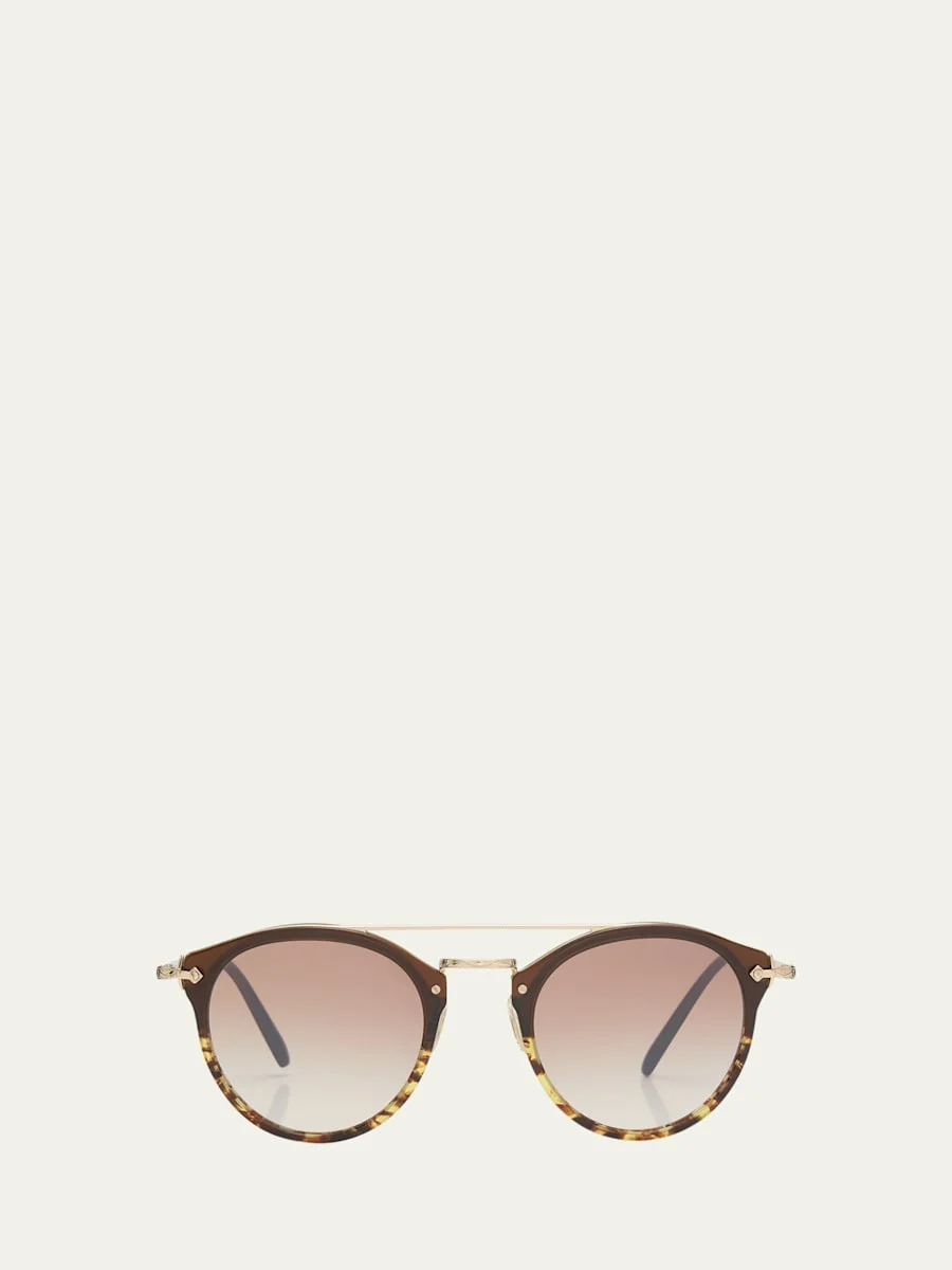 Remick Filigree Acetate & Metal Aviator Sunglasses - 1