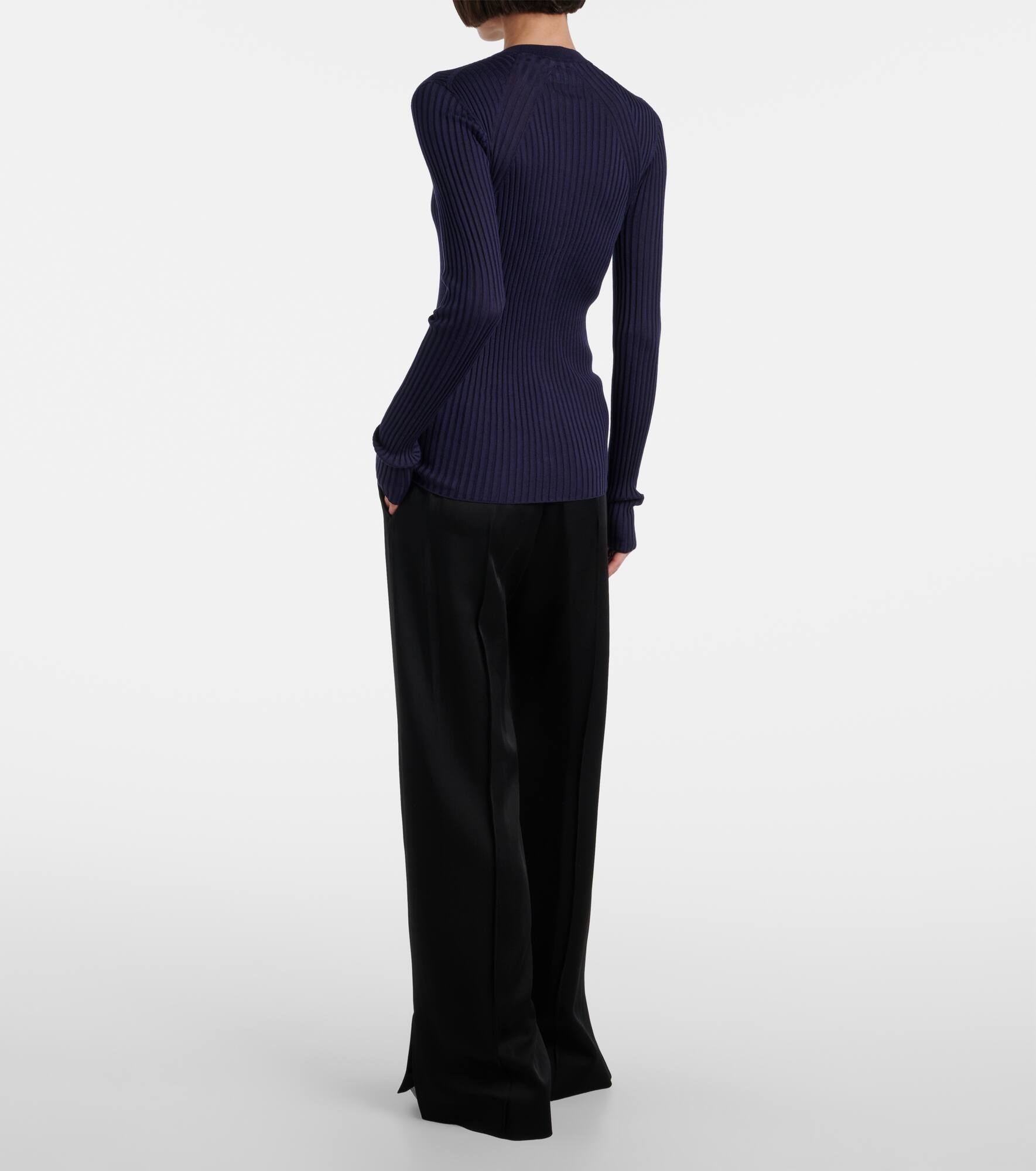Ribbed-knit silk cardigan - 3