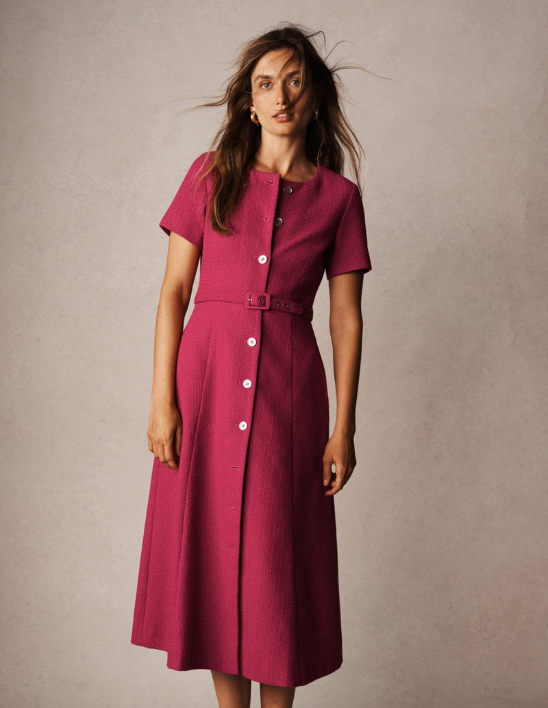 Charlotte Cotton Midi Dress-Bright Cherry 7