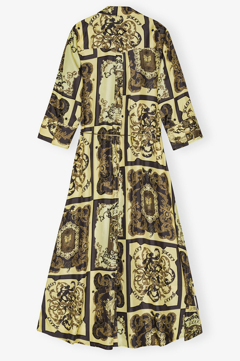YELLOW PRINTED SILK MAXI DRESS 6